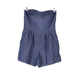 Mossimo Chambray Short Romper Womens Size XL Sleeveless Strapless